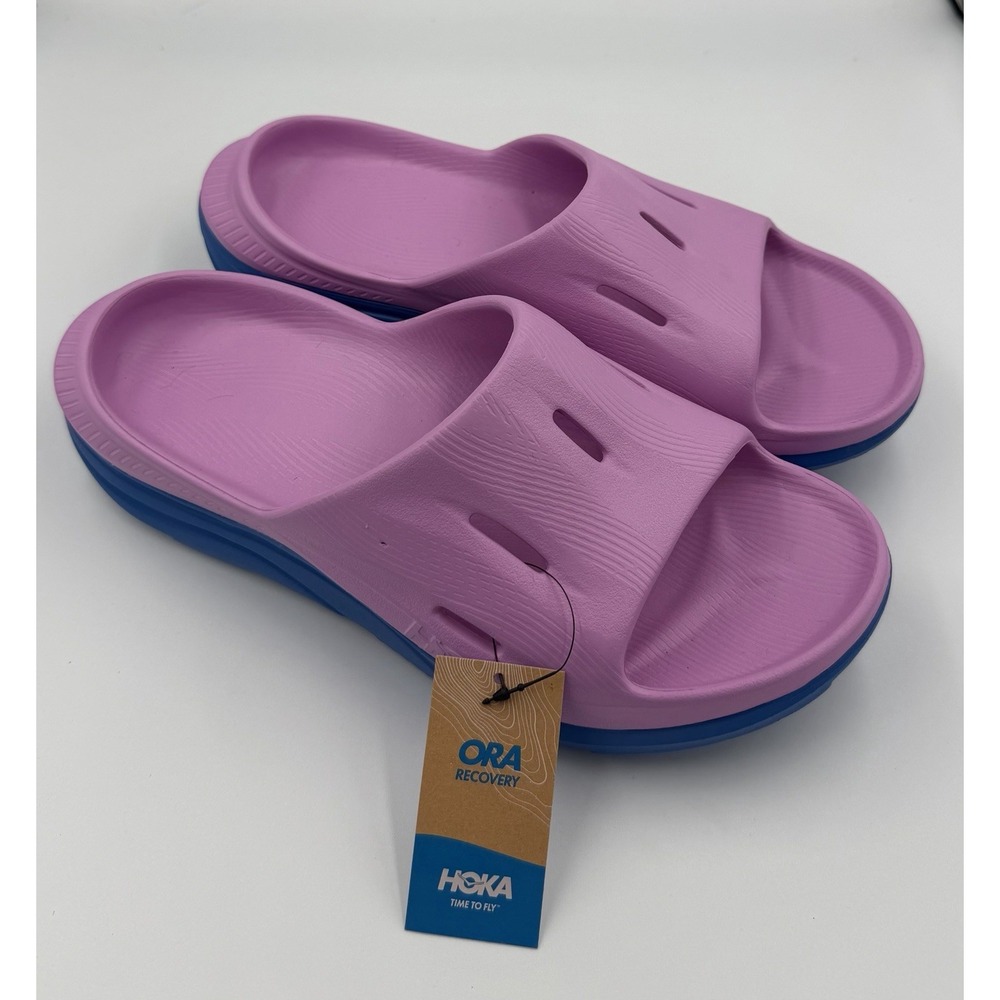 Hoka One Women's Ora Recovery Slide 3 Sandals Cyclamen Coastal Sky Size 11